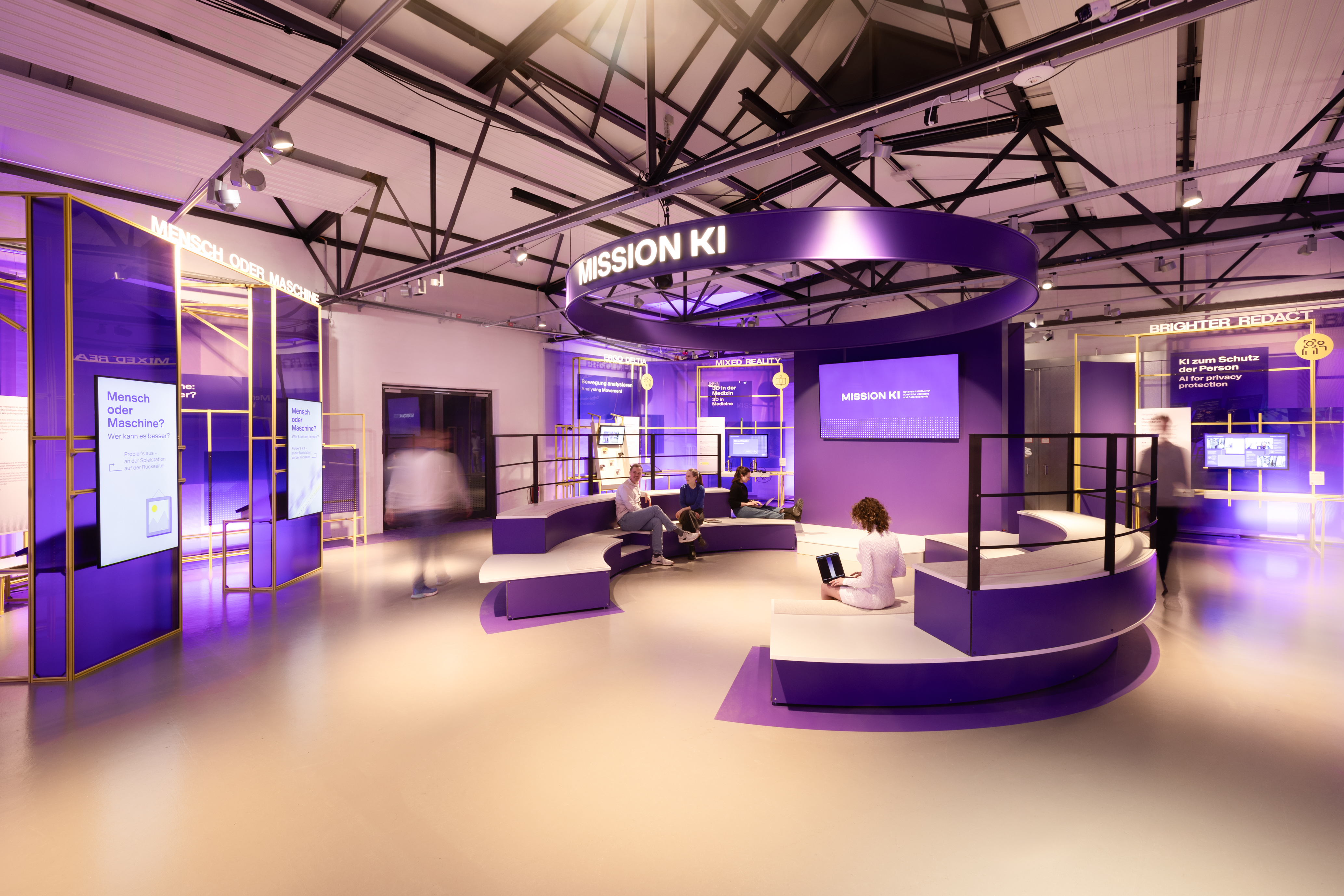 Virtual rendering of the AI exhibition at the German Museum of Technology